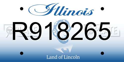 R918265 Illinois License Plate