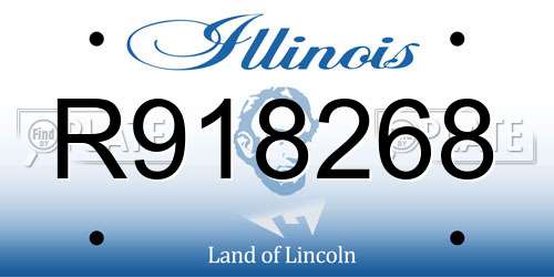 R918268 Illinois License Plate