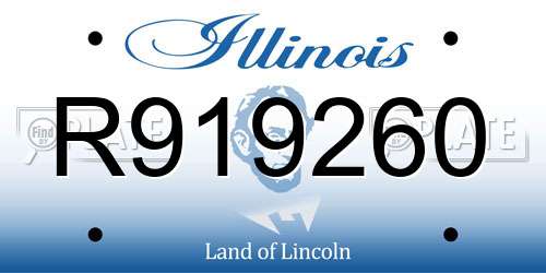 R919260 Illinois License Plate
