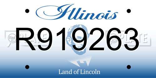 R919263 Illinois License Plate