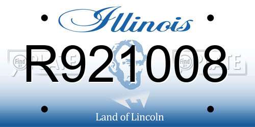 R921008 Illinois License Plate