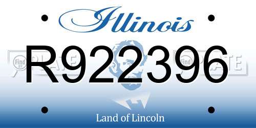 R922396 Illinois License Plate