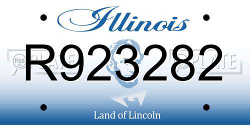 R923282 Illinois License Plate