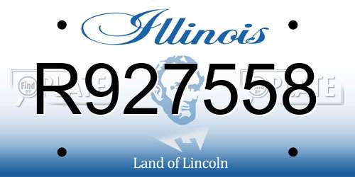 R927558 Illinois License Plate