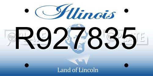 R927835 Illinois License Plate