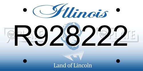 R928222 Illinois License Plate
