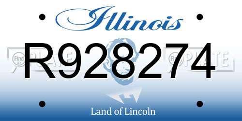 R928274 Illinois License Plate