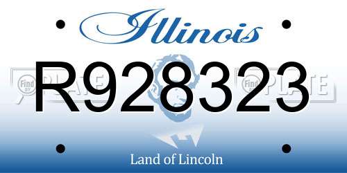 R928323 Illinois License Plate