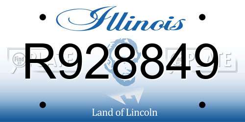R928849 Illinois License Plate