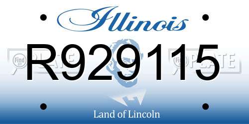 R929115 Illinois License Plate