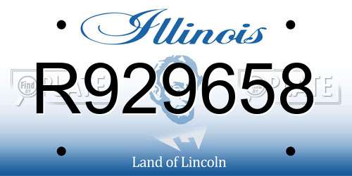 R929658 Illinois License Plate