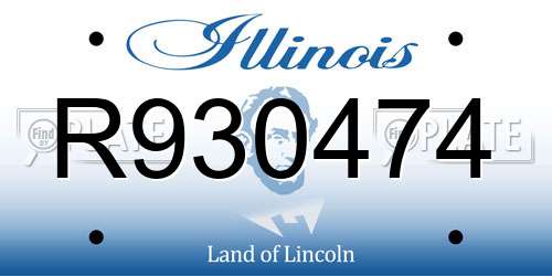 R930474 Illinois License Plate