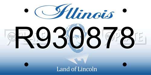 R930878 Illinois License Plate