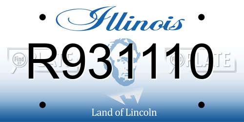 R931110 Illinois License Plate