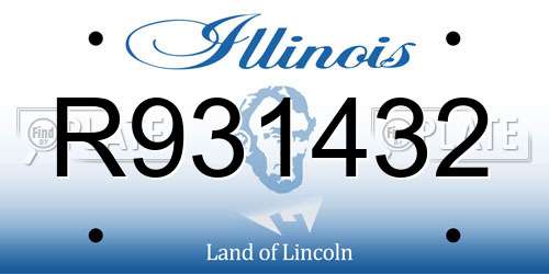 R931432 Illinois License Plate