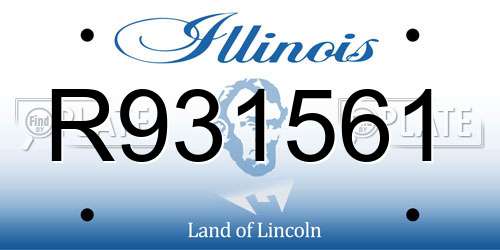R931561 Illinois License Plate