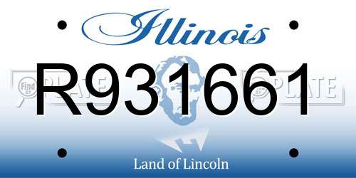 R931661 Illinois License Plate
