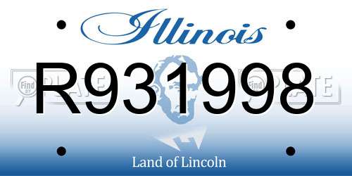 R931998 Illinois License Plate