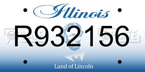 R932156 Illinois License Plate