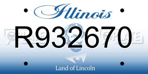 R932670 Illinois License Plate