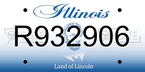 R932906 Illinois License Plate