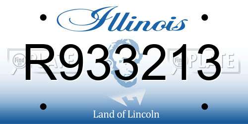 R933213 Illinois License Plate