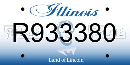 R933380 Illinois License Plate