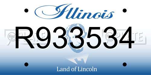 R933534 Illinois License Plate