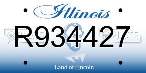 R934427 Illinois License Plate