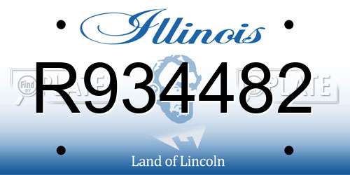 R934482 Illinois License Plate