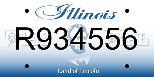 R934556 Illinois License Plate