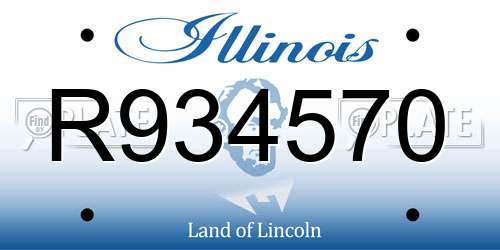 R934570 Illinois License Plate