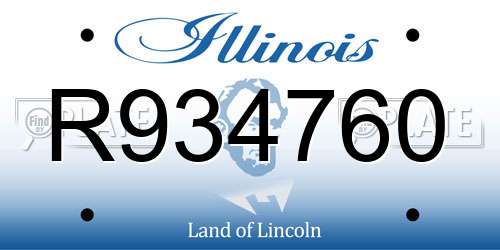 R934760 Illinois License Plate