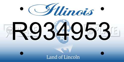 R934953 Illinois License Plate
