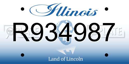 R934987 Illinois License Plate
