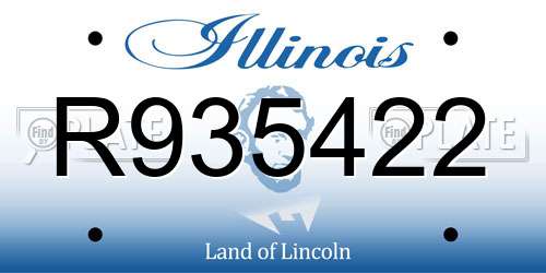R935422 Illinois License Plate