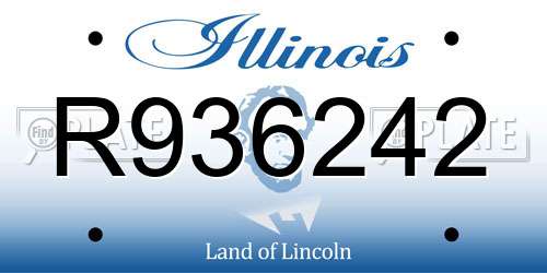 R936242 Illinois License Plate