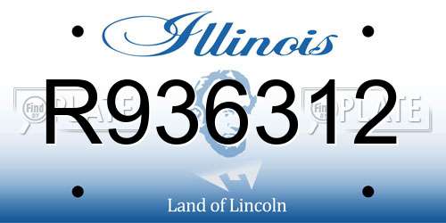 R936312 Illinois License Plate