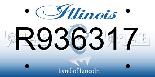 R936317 Illinois License Plate