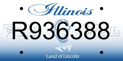 R936388 Illinois License Plate