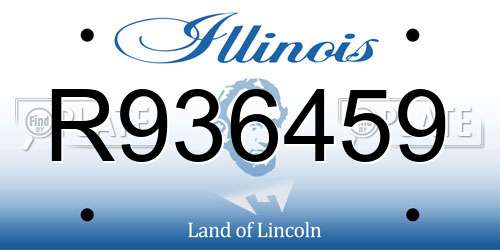 R936459 Illinois License Plate