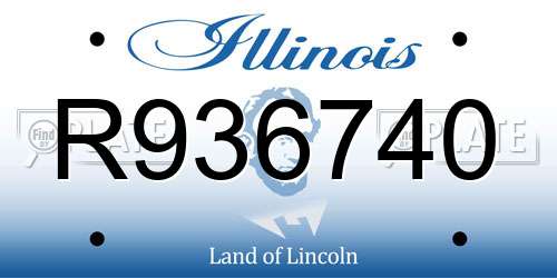 R936740 Illinois License Plate