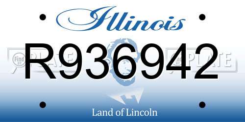 R936942 Illinois License Plate