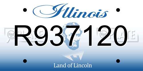 R937120 Illinois License Plate