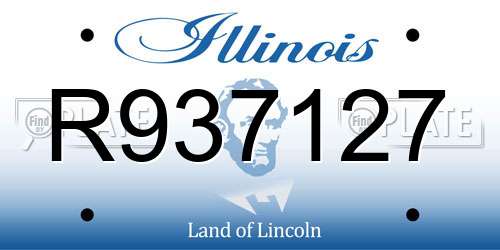 R937127 Illinois License Plate