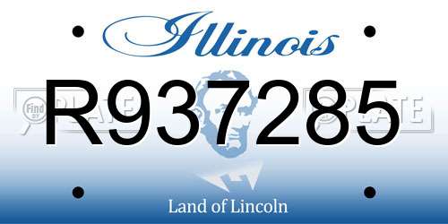 R937285 Illinois License Plate