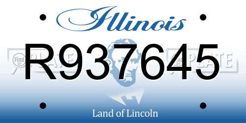 R937645 Illinois License Plate