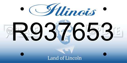 R937653 Illinois License Plate