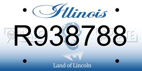 R938788 Illinois License Plate