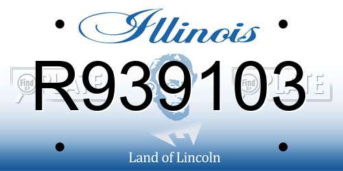 R939103 Illinois License Plate